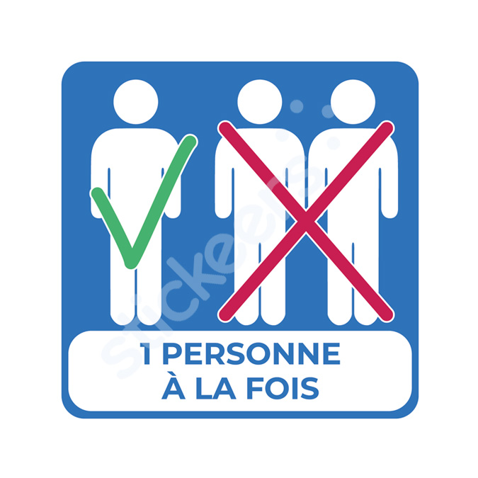Sticker « 1 personne à la fois » COVID 19
