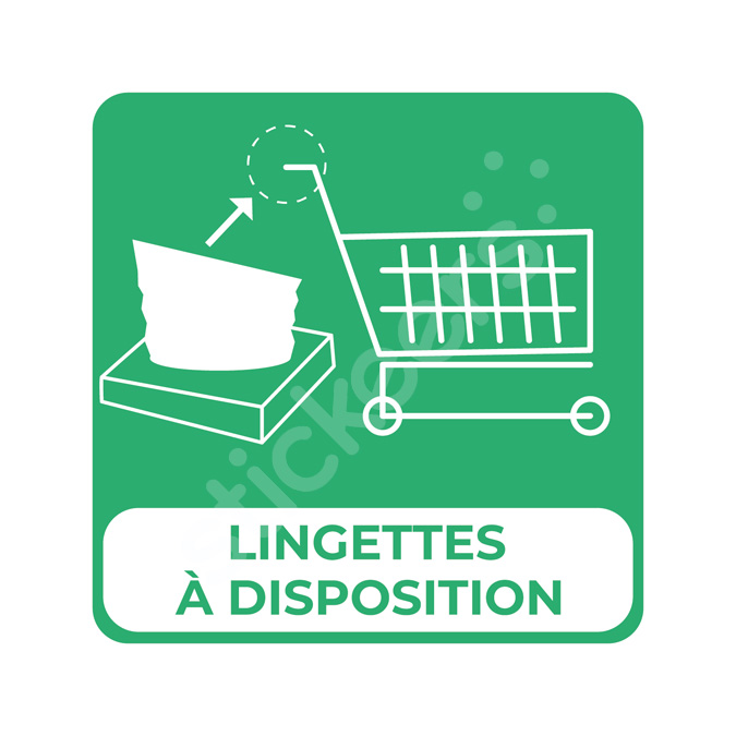 sticker adhesif lingette disposition