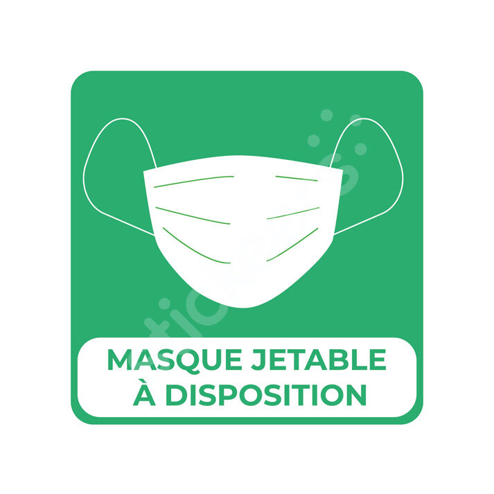 sticker adhesif Masque jetable à disposition