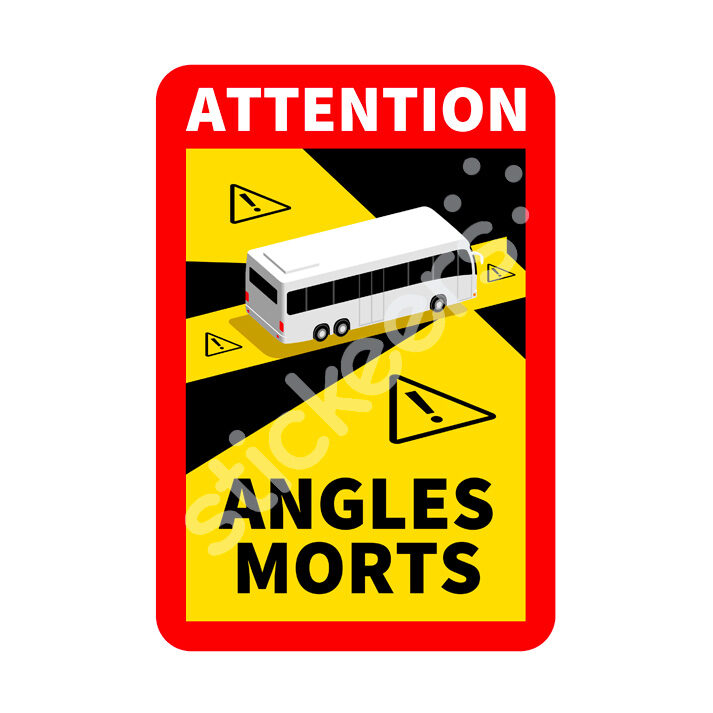 Sticker Attention angles morts Bus Car