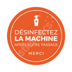Sticker « Désinfectez la machine »