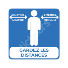 Sticker « Gardez les distances » 2 mètres v2