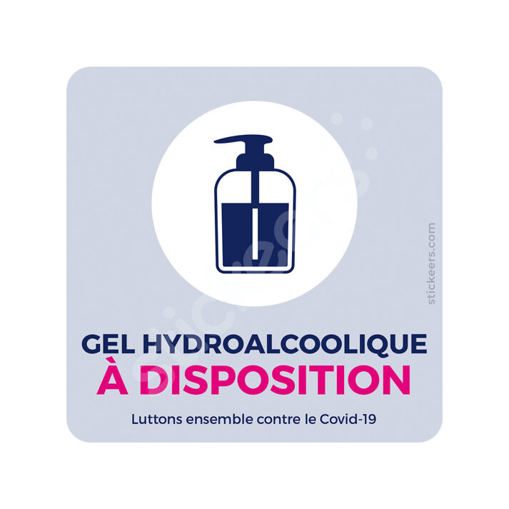 Sticker Gel Hydroalcoolique à disposition COVID