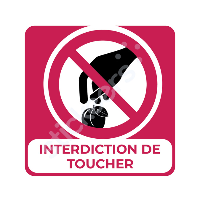 sticker Interdiction de toucher covid-19