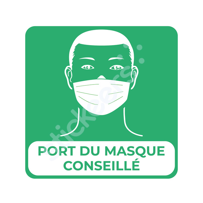 sticker Port du masque conseillé covid-19